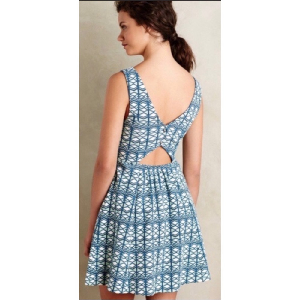 ❗️FINAL❗️ 🆕 Anthropologie MAEVE Blue Motif Dress 🔴🔴 - Picture 2 of 6